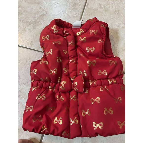 Lot of 3 Girls 12 Month Christmas Holidays Winter Red Sweater, Vest - Picture 4 of 7